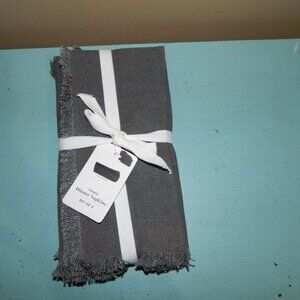 Williams Sonoma Fringe Linen Dinner Napkins Set of 4
